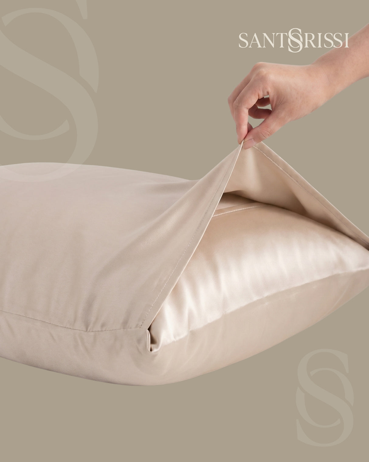 Champagne Italian MicroModal satin bedding – MONET Collection (Shine)