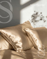 Gold Italian MicroModal satin bedding – MONET Collection (Dorato)