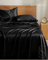 Black Italian MicroModal satin bedding – MONET Collection (Nero)