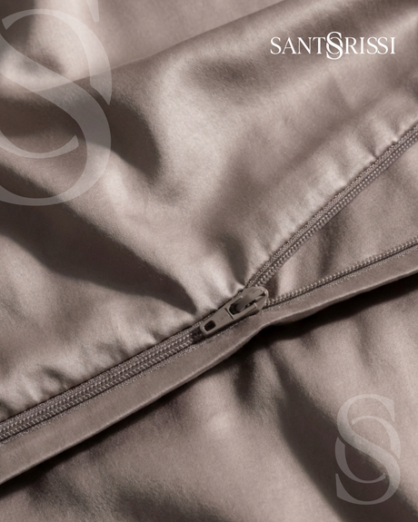 Taupe Italian cotton sateen bedding – Pietra e Cenere Collection (Pietra viva)