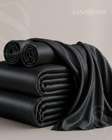 Black Italian MicroModal satin bedding – MONET Collection (Nero)