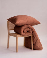 Italian Cotton Sateen Pillowcase – Terra Bruciata Collection · Argilla scura