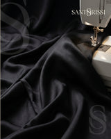 Black Italian MicroModal satin bedding – MONET Collection (Nero)
