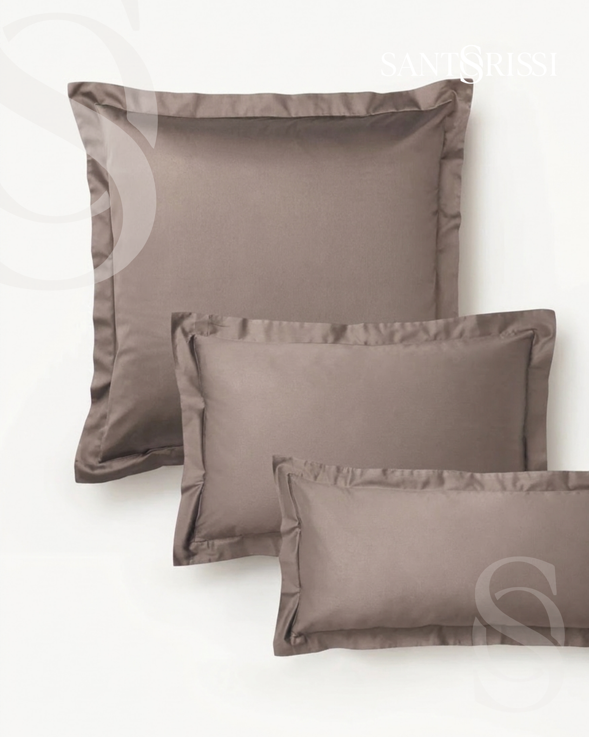 Taupe Italian cotton sateen bedding – Pietra e Cenere Collection (Pietra viva)