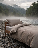 Bettwäsche-Set 140x200 mit Kissenbezug · Italienischer Mako-Satin · Pietra viva