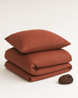Italian Cotton Sateen Duvet Cover – Terra Bruciata Collection · Argilla scura