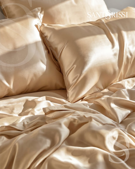 Gold Italian MicroModal satin bedding – MONET Collection (Dorato)