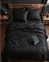 Black Italian MicroModal satin bedding – MONET Collection (Nero)