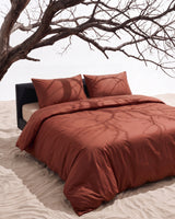 Double Duvet Cover Set 200x200 with 2 Pillowcases · Italian Cotton Sateen · Argilla scura