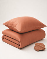 Italian Cotton Sateen Pillowcase – Terra Bruciata Collection · Muro al tramonto