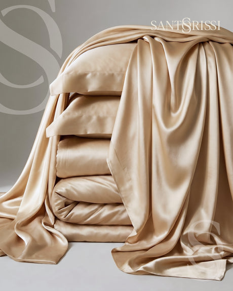 Gold Italian MicroModal satin bedding – MONET Collection (Dorato)
