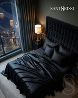 Black Italian MicroModal satin bedding – MONET Collection (Nero)