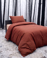 Single Duvet Cover Set 140x200 with Pillowcase · Italian Cotton Sateen · Argilla scura