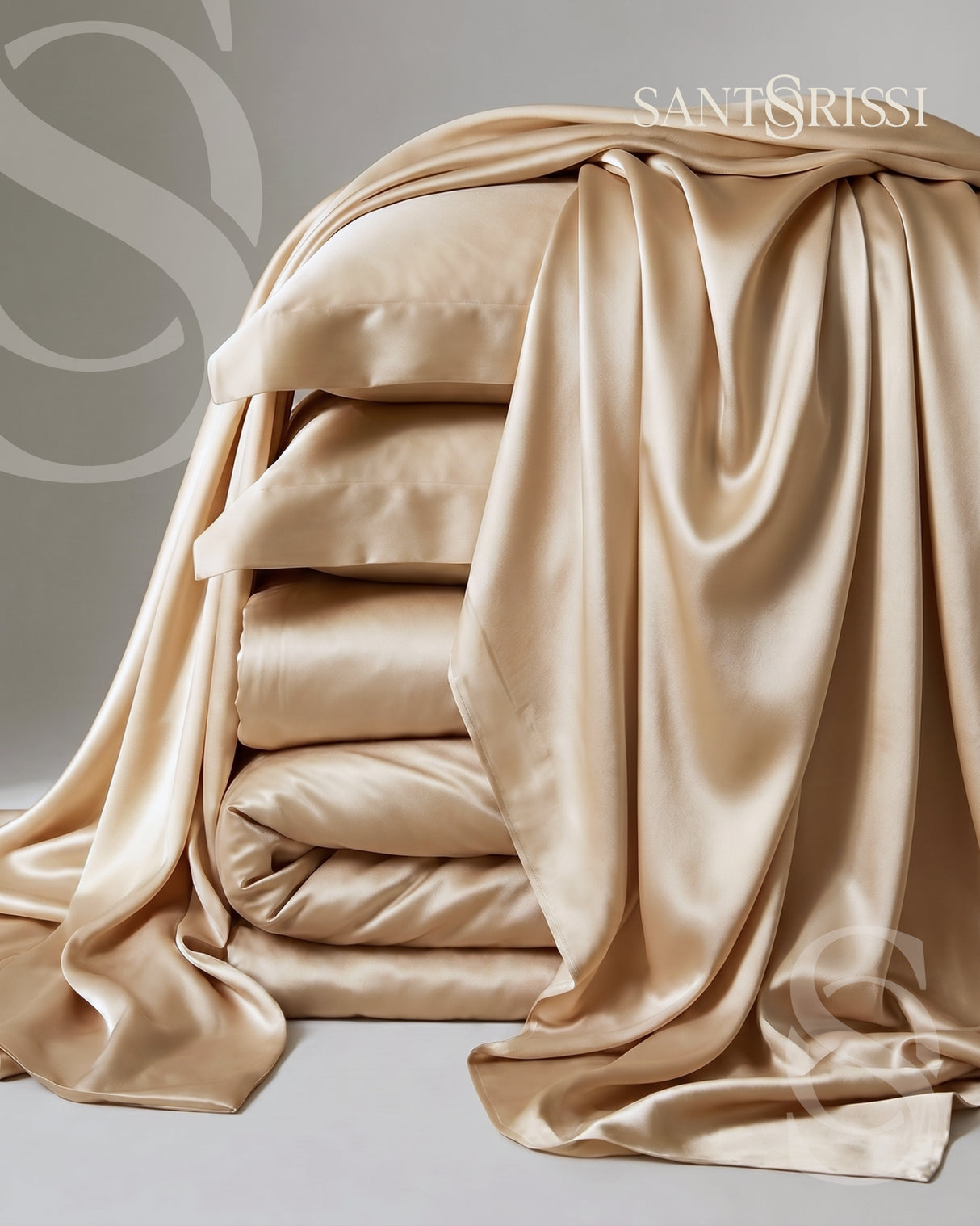 Gold Italian MicroModal satin bedding – MONET Collection (Dorato)