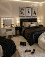 Black Italian MicroModal satin bedding – MONET Collection (Nero)