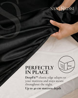 Black Italian MicroModal satin bedding – MONET Collection (Nero)
