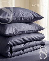 Slate grey Italian cotton sateen bedding – Pietra e Cenere Collection (Ardesia)