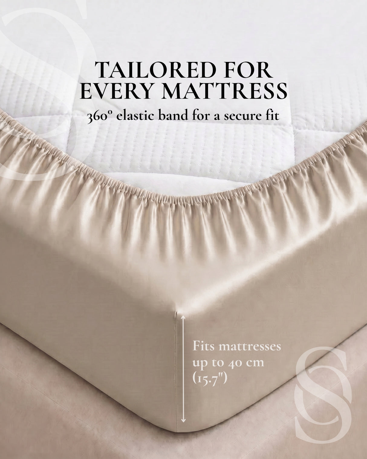 Champagne Italian MicroModal satin bedding – MONET Collection (Shine)