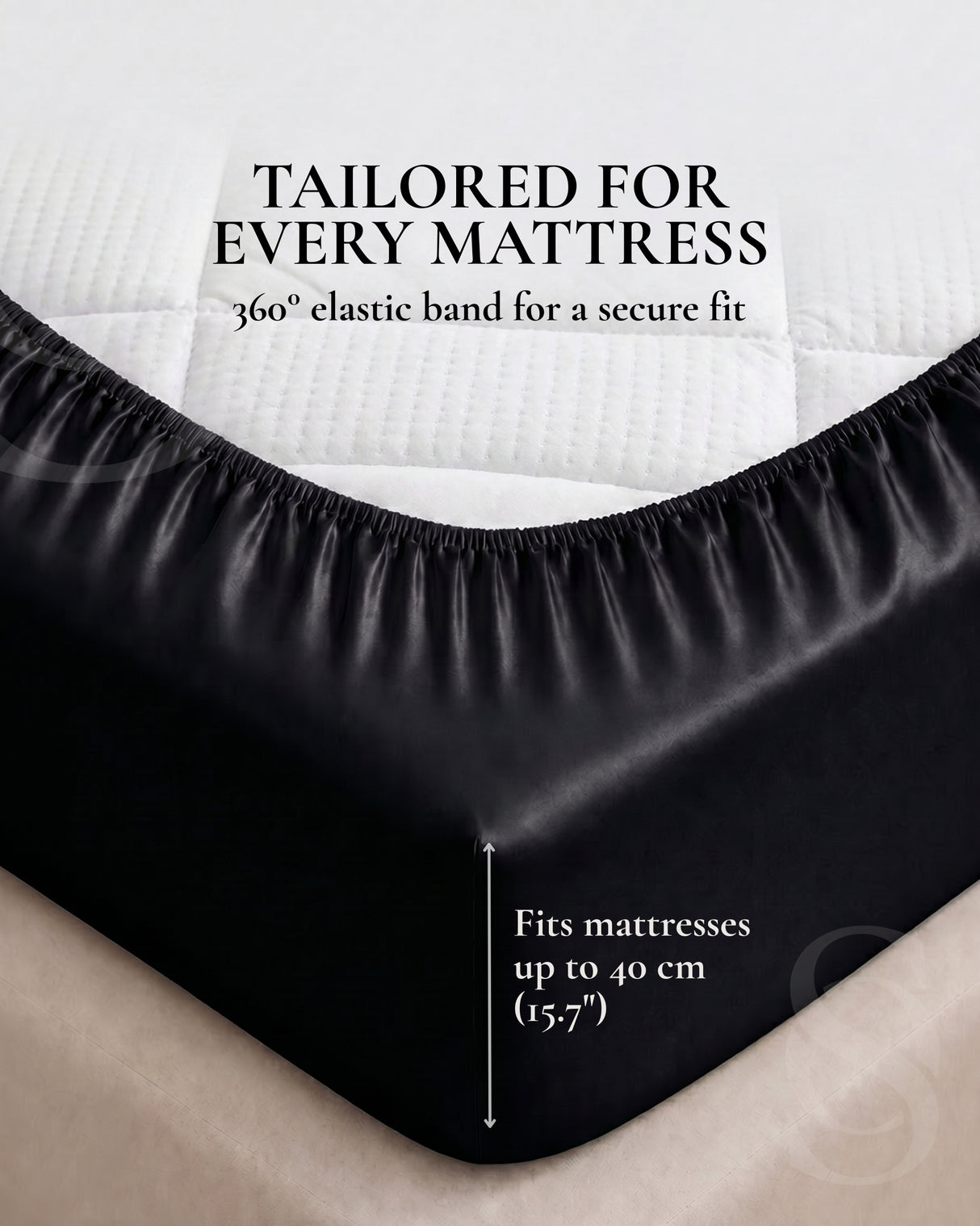 Black Italian MicroModal satin bedding – MONET Collection (Nero)