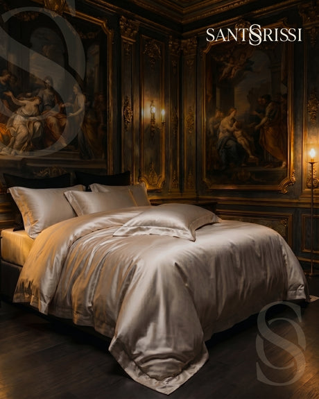 Champagne Italian MicroModal satin bedding – MONET Collection (Shine)