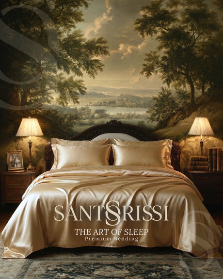 Gold Italian MicroModal satin bedding – MONET Collection (Dorato)
