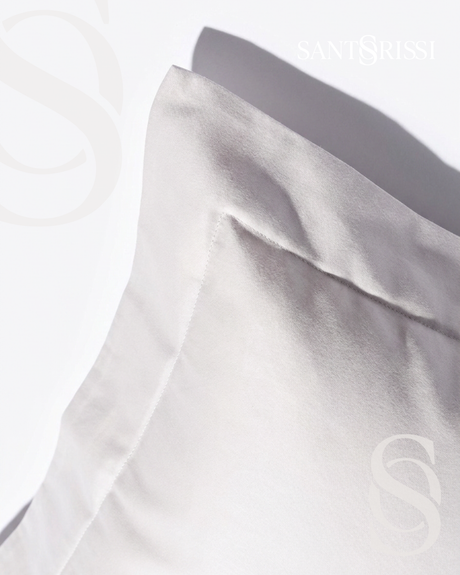 Light grey Italian cotton sateen bedding – Pietra e Cenere Collection (Cenere chiara)
