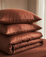 Italian Cotton Sateen Pillowcase – Terra Bruciata Collection · Argilla scura