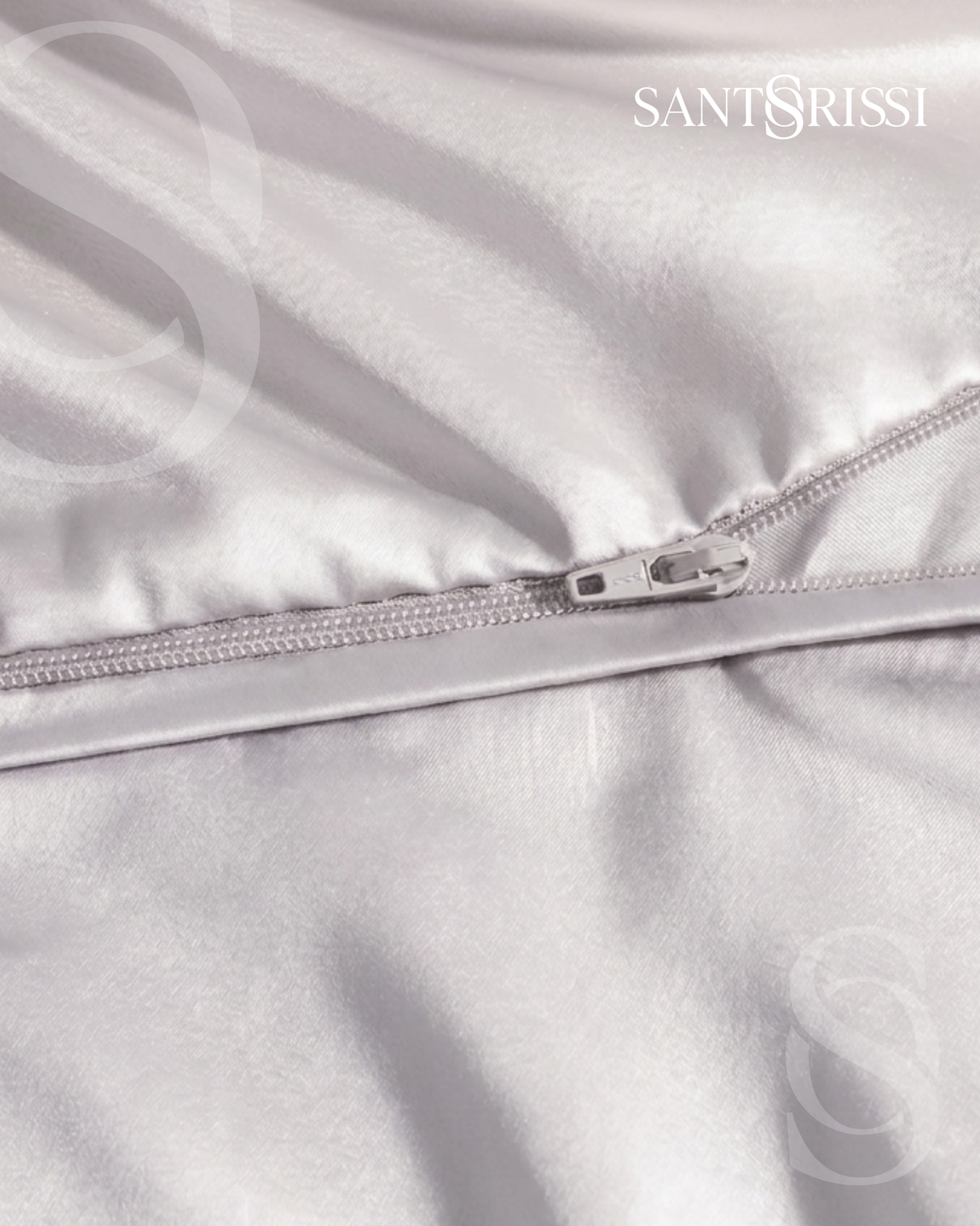 Light grey Italian cotton sateen bedding – Pietra e Cenere Collection (Cenere chiara)