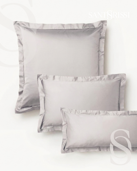 Light grey Italian cotton sateen bedding – Pietra e Cenere Collection (Cenere chiara)