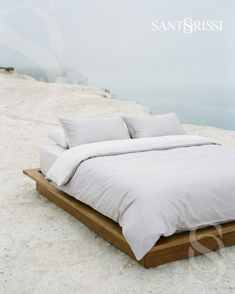 Light grey Italian cotton sateen bedding – Pietra e Cenere Collection (Cenere chiara)