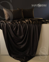 Black Italian MicroModal satin bedding – MONET Collection (Nero)