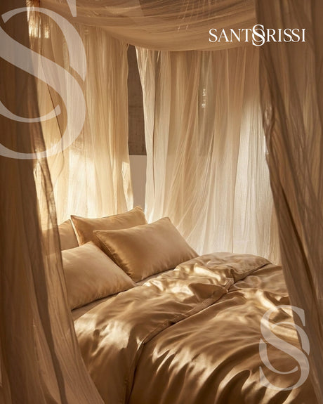 Gold Italian MicroModal satin bedding – MONET Collection (Dorato)