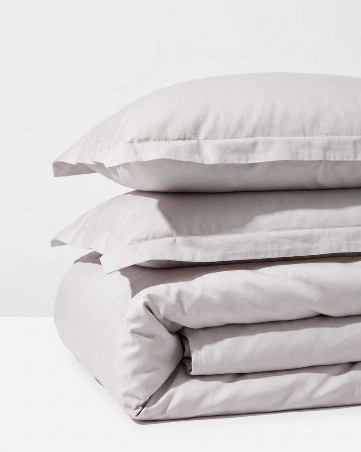 King Duvet Cover Set 240x220 with 2 Pillowcases · Italian Cotton Sateen · Cenere chiara