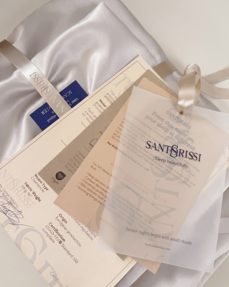 Light grey Italian cotton sateen bedding – Pietra e Cenere Collection (Cenere chiara)