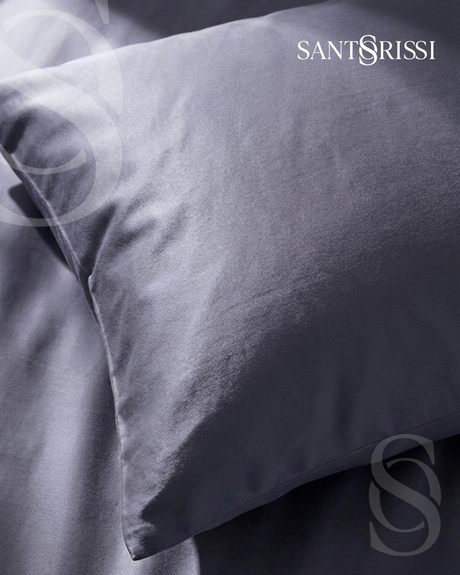 Slate grey Italian cotton sateen bedding – Pietra e Cenere Collection (Ardesia)