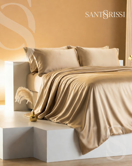 Gold Italian MicroModal satin bedding – MONET Collection (Dorato)