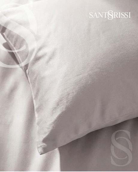 Light grey Italian cotton sateen bedding – Pietra e Cenere Collection (Cenere chiara)