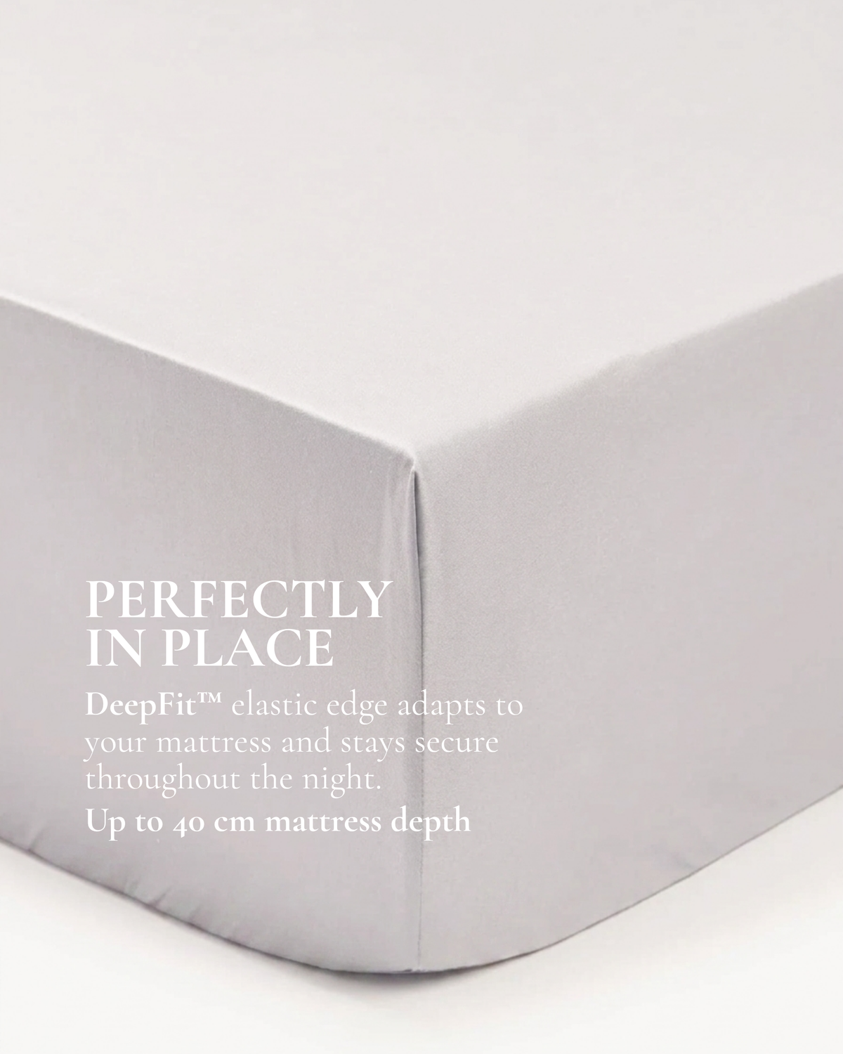 Light grey Italian cotton sateen bedding – Pietra e Cenere Collection (Cenere chiara)