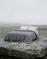 Slate grey Italian cotton sateen bedding – Pietra e Cenere Collection (Ardesia)