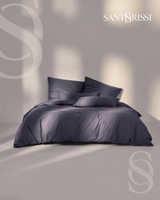 Slate grey Italian cotton sateen bedding – Pietra e Cenere Collection (Ardesia)