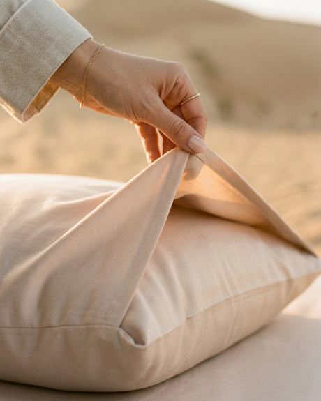 Sand Italian cotton sateen bedding – Terra Bruciata Collection (Sabbia secca)