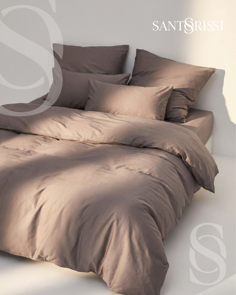 Taupe Italian cotton sateen bedding – Pietra e Cenere Collection (Pietra viva)
