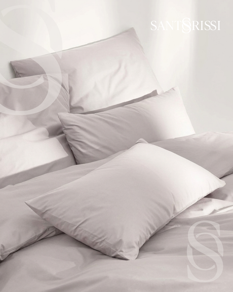 Light grey Italian cotton sateen bedding – Pietra e Cenere Collection (Cenere chiara)