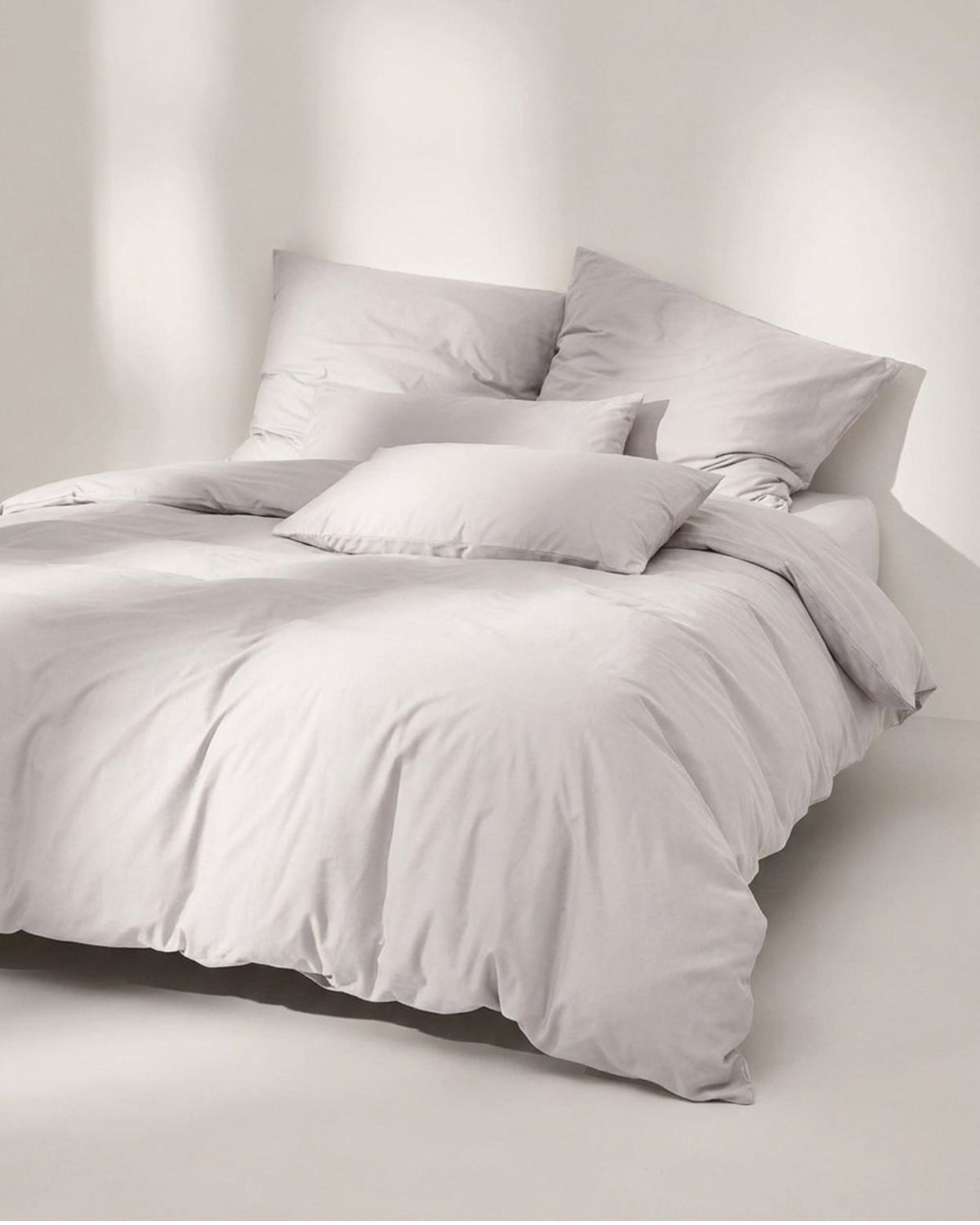 Double Duvet Cover Set 200x200 with 2 Pillowcases · Italian Cotton Sateen · Cenere chiara