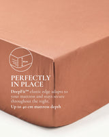 Italian Cotton Sateen Fitted Sheet – Terra Bruciata Collection · Muro al tramonto