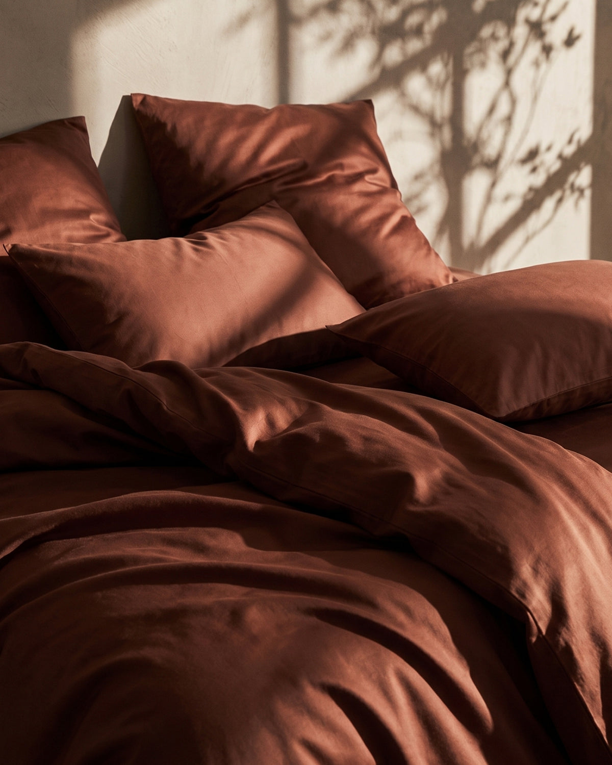 Italian Cotton Sateen Pillowcase – Terra Bruciata Collection · Argilla scura