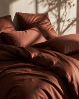 Italian Cotton Sateen Pillowcase – Terra Bruciata Collection · Argilla scura