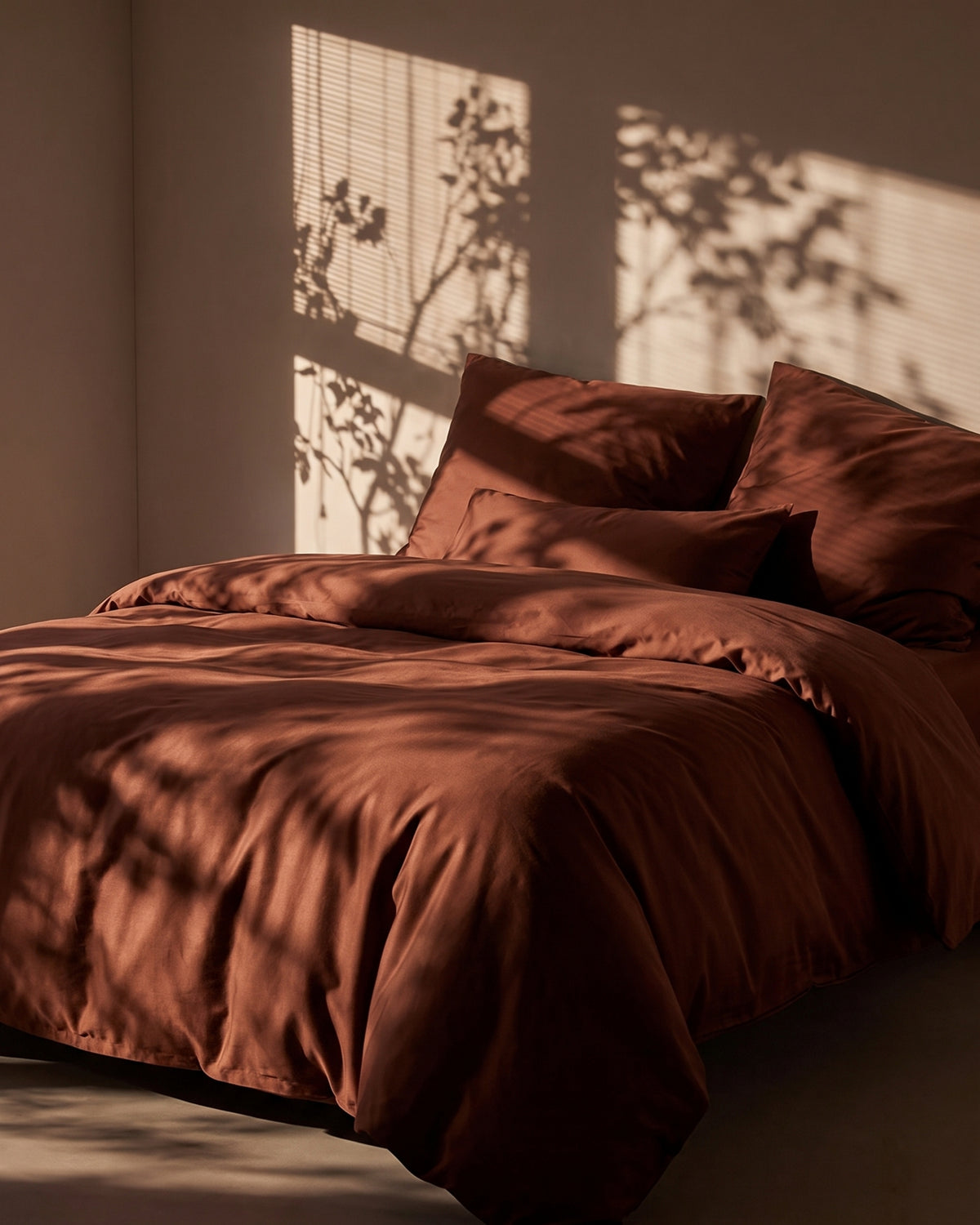 Double Duvet Cover Set 200x200 with 2 Pillowcases · Italian Cotton Sateen · Argilla scura