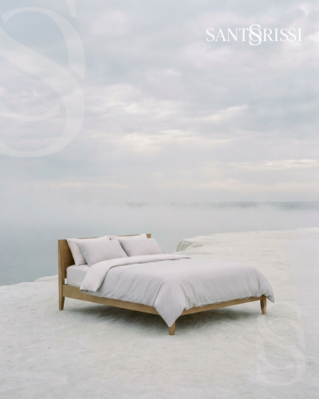 Light grey Italian cotton sateen bedding – Pietra e Cenere Collection (Cenere chiara)