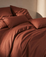 King Duvet Cover Set 240x220 with 2 Pillowcases · Italian Cotton Sateen · Argilla scura
